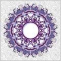 Floral round pattern in ukrainian oriental ethnic