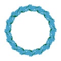 Floral round vintage frame with forget-me-not flowers 2 Royalty Free Stock Photo