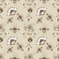 Floral Russian pattern in beige color scheme