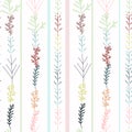 Floral rustic pattern with pastel colored