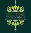 Floral save the date invitation card