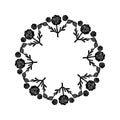 Floral scandi wreath in quirky vector style isolated on white background. Decorative frames for playful antique graphics