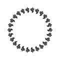 Floral scandi wreath in quirky vector style isolated on white background. Decorative frames for playful antique graphics