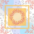 Floral scarf with bubble and line motive