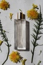 floral scented perfume in a clear bottle