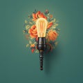 Floral Sconce Illustration In Vintage Style