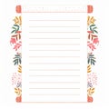 Floral Scroll Design with Blank Space Featuring Vintage Elements and Decorative Border on White Paper Royalty Free Stock Photo