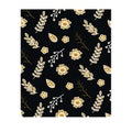 Floral seamles pattern on black background Royalty Free Stock Photo