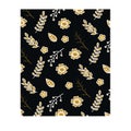 Floral seamles pattern on black background