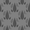 Seamless pattern young leaves seedlings on a white background.  Vector illustration Royalty Free Stock Photo