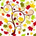 Floral seamless autumn pattern Royalty Free Stock Photo