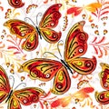 Floral seamless autumn pattern Royalty Free Stock Photo