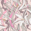 Floral seamless background. Abstract lily texture.