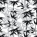 Floral seamless background. Bamboo leaf pattern. Royalty Free Stock Photo