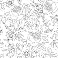 Floral seamless background. Decorative flower pattern. Floral se