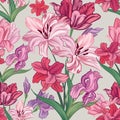 Floral seamless background. Decorative flower pattern. Floral se