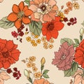 Floral seamless background. flower pattern. Flourish wallpaper Royalty Free Stock Photo