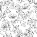 Floral seamless background. flower pattern. Flourish wallpaper Royalty Free Stock Photo