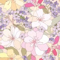 Floral seamless background. gentle flower pattern. Royalty Free Stock Photo