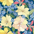 Floral seamless background. gentle flower pattern. Royalty Free Stock Photo