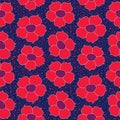 Floral seamless background. Red flower pattern. Royalty Free Stock Photo