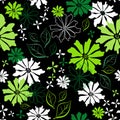 Floral seamless dark pattern