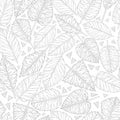 Floral seamless grey pattern from leaves