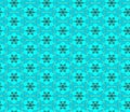 Floral seamless lace pattern. Geometric mosaic background. Mint green, blue and gold kaleidoscope. Oriental ornament.Vvector
