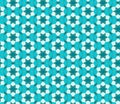 Floral seamless lace pattern. Geometric mosaic background. Mint green, blue and gold kaleidoscope. Oriental ornament.Vvector Royalty Free Stock Photo