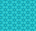 Floral seamless lace pattern. Geometric mosaic background. Mint green, blue and gold kaleidoscope. Oriental ornament