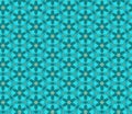 Floral seamless lace pattern. Geometric mosaic background. Mint green, blue and gold kaleidoscope. Oriental ornament