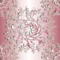 Floral seamless mandala pattern. Light pink background wallpape Royalty Free Stock Photo