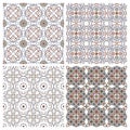 Floral seamless mosaic tile. Vector ceramic vintage pattern. Mediterranean, Ottoman Royalty Free Stock Photo