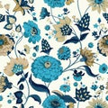 Floral seamless original pattern in vintage paisley style