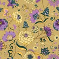 Floral seamless original pattern in vintage paisley style