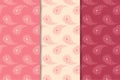 Floral seamless ornaments. Cherry red vertical backgrounds Royalty Free Stock Photo