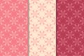 Floral seamless ornaments. Cherry red vertical backgrounds Royalty Free Stock Photo