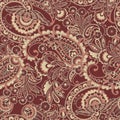 Paisley Vector Pattern. Seamless Asian Background. Royalty Free Stock Photo