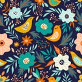 : Spring time seamless pattern with floral design