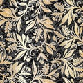 Floral seamless pattern with abstract leaves and berries in gold, grey and black Royalty Free Stock Photo