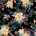 Floral seamless pattern. Abstract ornamental flowers background Royalty Free Stock Photo