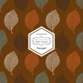 Floral seamless pattern with autumn grunge blue, orange, green, Royalty Free Stock Photo