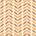 Floral seamless pattern with autumn vertical abstract branches with leaves.