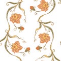 Floral seamless pattern, background In art nouveau style,