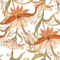 Floral seamless pattern, background In art nouveau style,