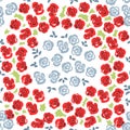 Floral seamless pattern background with roses and leaves. Trendy