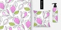 Floral seamless pattern. Beautiful magnolia flower background. Vector illustration. Royalty Free Stock Photo