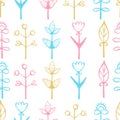 Floral seamless pattern. Beautiful vector hand drawn texture