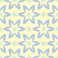 Floral seamless pattern. Beige background with light blue and green flower elements Royalty Free Stock Photo