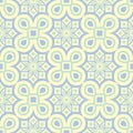 Floral seamless pattern. Beige background with light blue and green flower elements Royalty Free Stock Photo